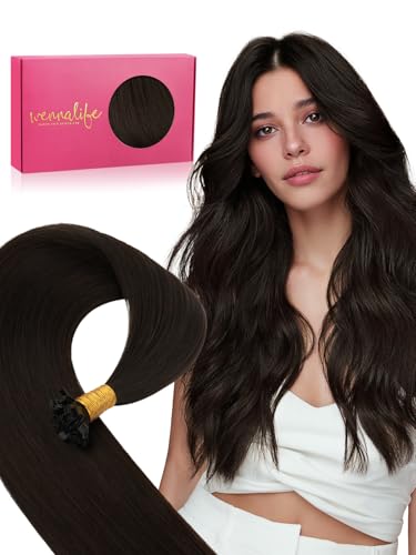 Wennalife WENNALlFE Mini Flat Tip Hair Extensions Human Hair, 50g 60s 20 Inch Dark Brown Remy Hair K Tip Hair Extensions Seamless Soft and Invisible Keratin Extensions De Cabello sold by Wennalife - Amazon Seller - HK