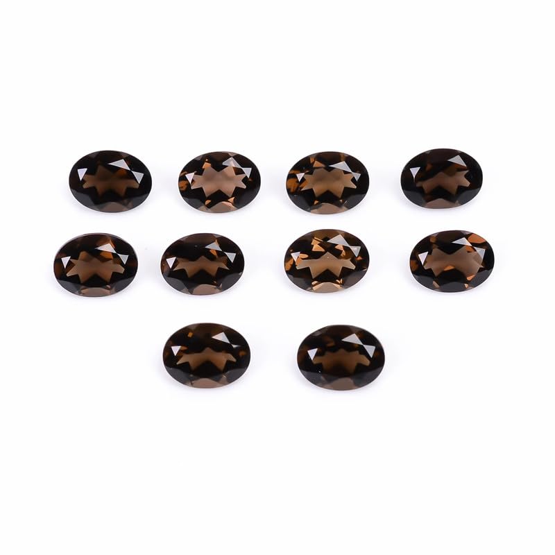Quartz fumé 8x6mm de forme ovale de haute précision pour joaillerie haut de gamme