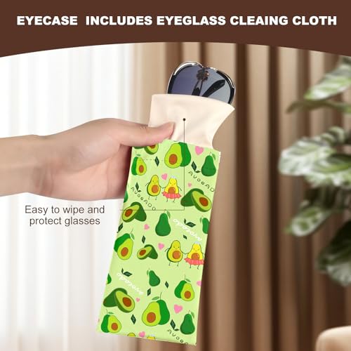Image of Anikathy 2Pcs Sunglass Eyeglass Glasses Case Soft PU Leather with Cleaning Cloth Cute Glasses Pouch Bag for Men Women Girs