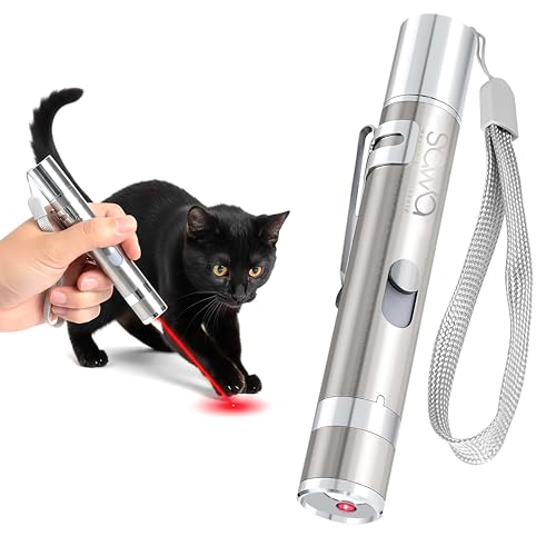 SAWA Cat Laser Pointer Toy Rechargeable Interactive Cat Toy with 3 Light Modes & 5 Fun Patterns Cat Toys for Indoor Cats Kittens and Pets for Exercise & Chase Play