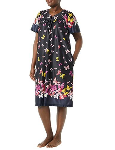 Image of AmeriMark Casual Women's Patio Muumuu House Dress Loose Comfortable Short Sleeve Sun Dress Lounger Gown Sleepwear for Ladies