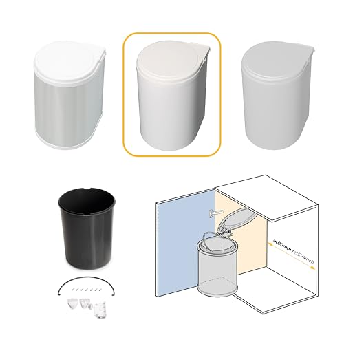 Poubelles de porte de meuble 13L Emuca compartiment déchets blanc plastique - 8