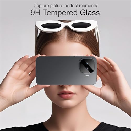 Image of FabeKee Compatible With vivo iQOO 15R by Leica Camera Lens Protector Tempered Glass HD Clear Full Cover Lens Film - Black