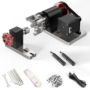 Twotrees CNC-draaimodulekit voor TTC450, TTC450 Pro, lasergraveermachine Y-as-draairoller met 360°-rotatie voor het lasergraveren van cilindrische objecten, blikjes, draaias-draaisit