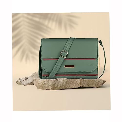 Image of ALSU Women's trendy Sling Bag | handbag | purse | crossbody bag| deattachable straps | adjustable straps |card slots 4| side bag| phone pocket