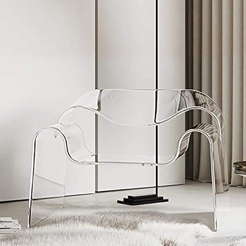 TOYOMO Clear Acrylic Chair, Creative Fashion Leisure Chair, Lazy Sofa Chair, Plaza Hotel Park Garden Decoration Furniture,Clear Cover