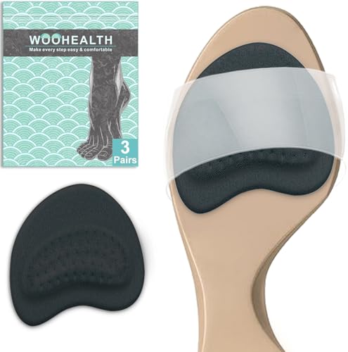 WOOHEALTH Almohadillas metatarsianas para pies, almohadillas de bola de pie (3 pares) para neuroma de Morton, callos, metatarsalgia y alivio del dolor del antepié para hombres y mujeres (azul oscuro)
