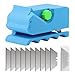 Ranjaner 3D Printed Cat Scratcher Cutter Tool, Handheld Cardboard Craft Machine with 10 Blades, Kitten-Shaped DIY Kit for Scratching Boards & Beds(Blue,Size:4inch)
