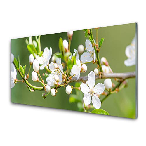 Tableau Moderne Design Tulup 100x50cm - Éclat Verre Acrylique Branches Fleurs - 2