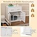 PETSITE White Cat Litter Box Enclosure, Modern Hidden Litter Box Furniture Side Cabinet with 2 Drawers, Double Doors, and Anti-toppling Devices, Ideal for Indoor Cats, 32 x 18 x 32 Inches