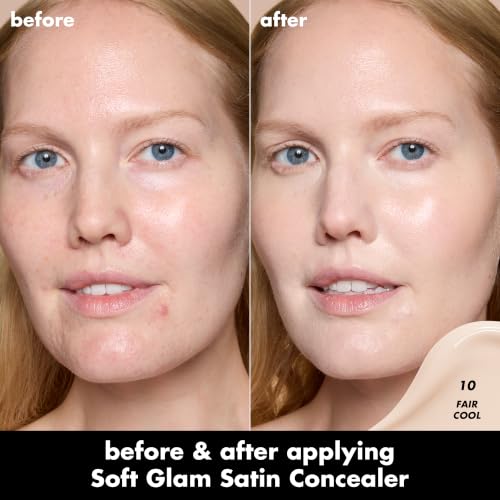 Image of e.l.f. Soft Glam Satin Concealer, Medium Coverage For Blemishes & Under-Eye, Crease-Resistant, Long Lasting, Vegan & Cruelty-Free, 10 Fair Cool