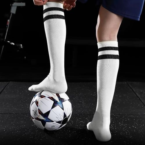 Medsuo 2 Pairs Kids Football Socks Aged 7-12 Knee High Breathable Soccer Socks Long Football Sport Socks for Kid Boy Girl2