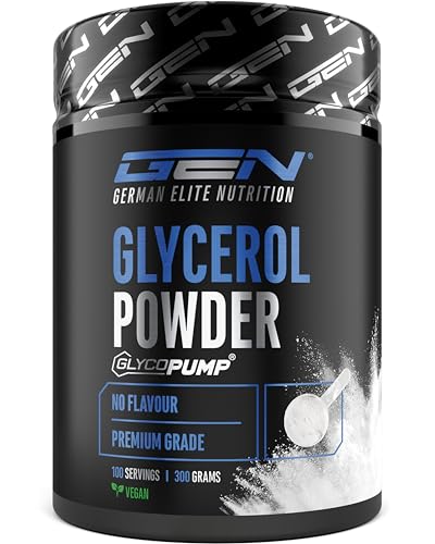 GlycoPump® 300 g - Polvo de Glicerol Puro con un 65% de Glicerina - Sin aditivos - Sin sabor, vegano, apto para deportistas