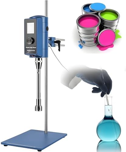 500W High-Shear Homogenizer Emulsifier 2000-28000r/min Digital Lab Mixer for Water Treatment, Emulsion, Cell Dispersion, Dispersing & Mixing Solutions