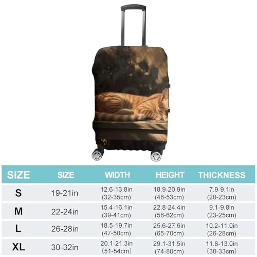 Orange Cat Sleeping Luggage Cover, Washable Elastic Suitcase Cover Protector Fit 18-32 Inch Luggage2
