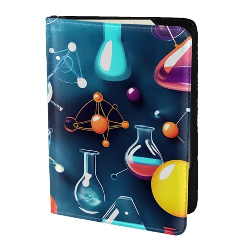 Étui passeport cuir chimie noir portefeuille voyage homme femme