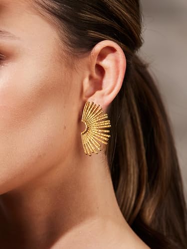 Sun Earrings Trendy Gold Statement Earrings for Women2