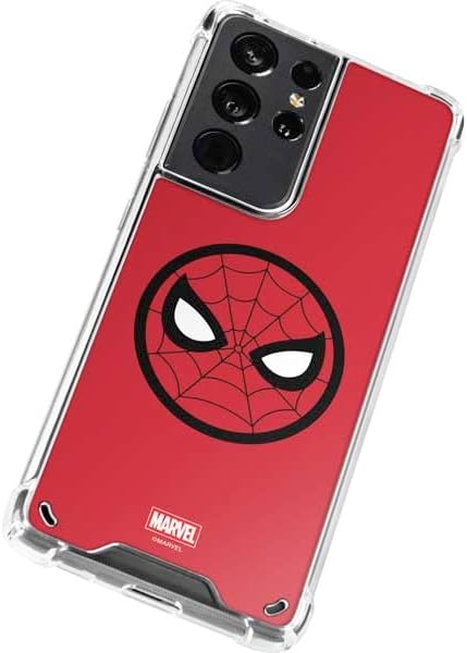 Skinit Clear Phone Case Compatible with Galaxy S21 Ultra 5G - Officially Licensed Marvel Spiderman Spiderman Emblem Design