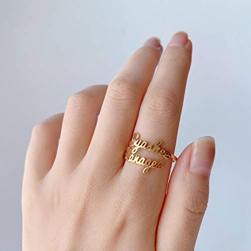 Yofair Personalized Name Rings Sterling Silver Custom Initial Rings Customize Mother Rings Christmas Gift For Women Girls #TOP4