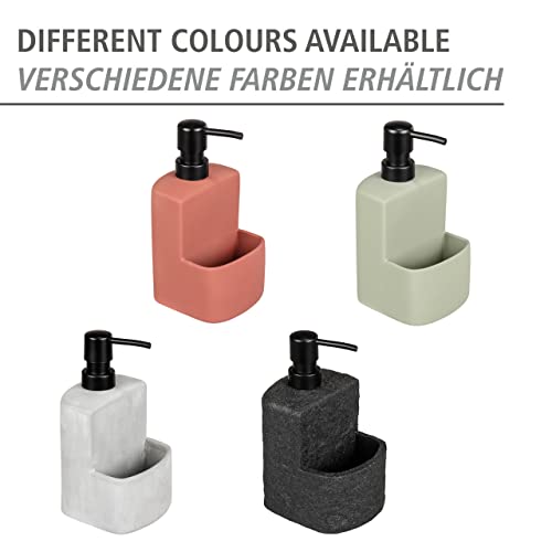 WENKO Dishwashing liquid dispenser Festival Stone black, refillable soap dispenser in stone look, high-quality polyresin - Image 4