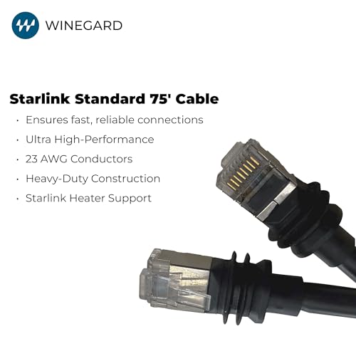 Cable Ethernet estándar Winegard Starlink 75 pies negro miniatura 2