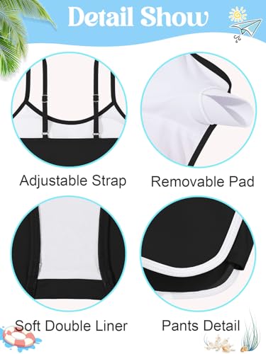 Image of Girls Swimsuit 3 Piece Bathing Suit Printed Sport Bikini Set with Shorts Summer Beach Swimwear for Teen Girls 9-16T