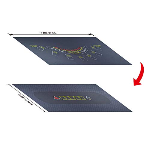 BALIKEN Tabletop Casino Felt for Texas Holdem Poker and Blackjack - Professional Grade Mat (Double Grey) - Thumbnail 2