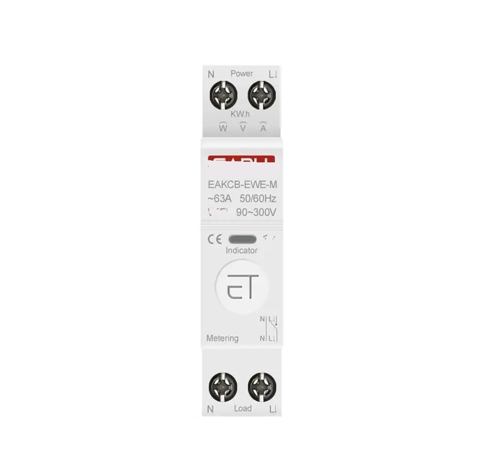 JNVFTCUX EAKCB-EWE-M Intelligent Circuit Breaker 1P 63A Power Energy kilowatt-Hour Voltage and Current Meter Protector(40a)