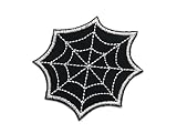 Spinnennetz Patch Applikation zum Aufbügeln, 6 x 6 cm, Aufnäher Bügelbild gestickt