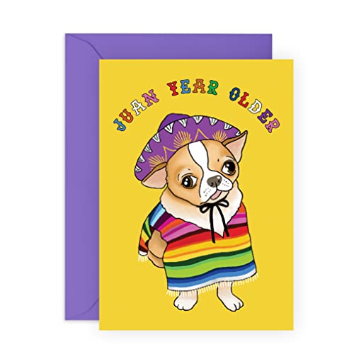Central 23 Funny Dog Birthday Card For Women Men Him Her - 'Juan Year Older' - Dad Birthday Cards - Mom Birthday Card - Male Female - Funny Gifts For Friends - Comes With Fun Stickers #TOP1