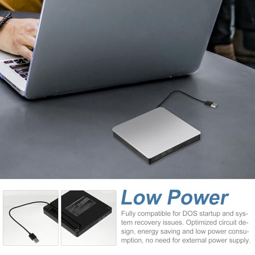 Quemador externo de DVD USB 3.0 portátil blanco miniatura 3