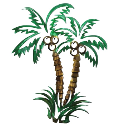 CroBlissful Palm Tree Metal Wall Decor Tropical Beach Wall Art Beach Outdoor Decor Tropical Metal...