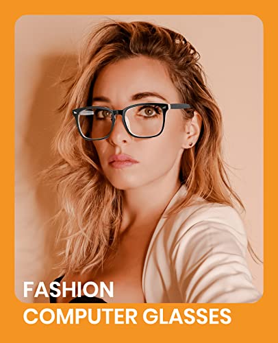 Image of Cyxus Blue Light Glasses Men Women Reduce Eye Strain UV400 Protection 8082 | Eye Protection,Classic Sqaure Frame,Ideal for Computer Screen Office Work Daily Wear