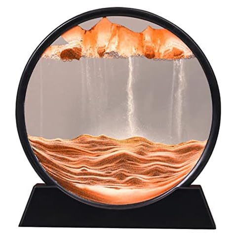 Nchdewui Flowing Sand Picture, 3D Natural Landscape Flowing Sand Picture for Gift Desktop Art Bookshelves Home Office Decoration Cover
