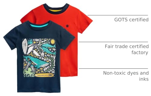 Image of Mightly Boys and Girls' Crewneck Short Sleeve T Shirts | 100% Organic Cotton, Colorful, Soft & Basic Crewneck Tee for Kids