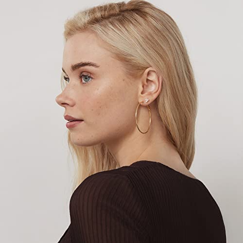 Image of PAVOI Gold Hoop Earrings for Women, 14K Gold Plated Paddle-Back Hoops