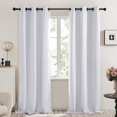 Deconovo Light Silver Grey Room Darkening Curtains, Thermal Insulated Blackout Curtains for Living Room and Bedroom, 42 x 108 Inch, 2 Panels Patio Door Curtains by Deconovo - Used condition - CA$18.64