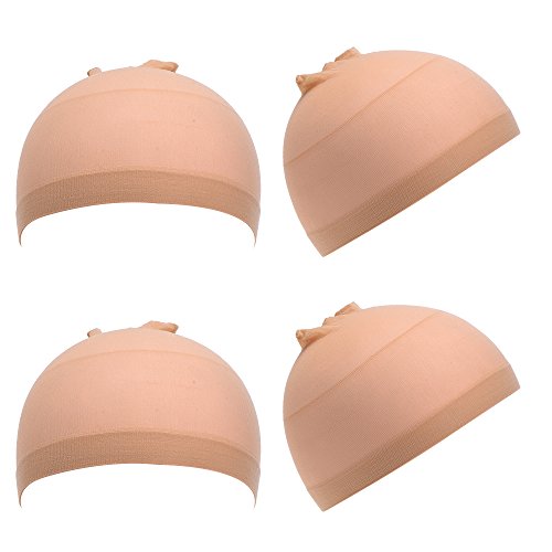 eBoot Nylon Wig Caps Tappi Parrucca Protezione della Parrucca, Neutro Nudo Beige, 4 Pezzi