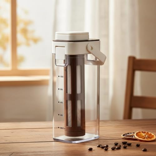 Image of Airtight Cold Brew Coffee Maker Fine-Mesh Cold Brew Pitcher, White