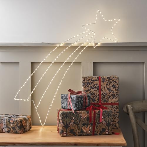 Lights4fun 77cm LED Sternschnuppe Stern Lichterkette für Außen mit...