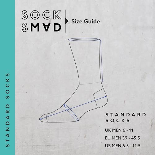 Socksmad Cotton Socks Men – 6 Pair Men’s 9-11 Multipack - Striped Socks - Mens Colourful - Soft, Durable, Lightweight - Wardrobe Essentials - Cute Gifts for Him for Chritsmas, Birthday