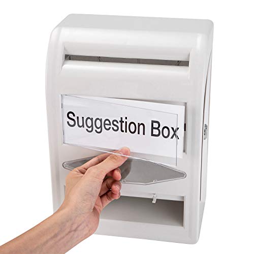 Urna de votación resistente con llave Amazon Basics, plástico ABS blanco no transparente, 2 uds 3