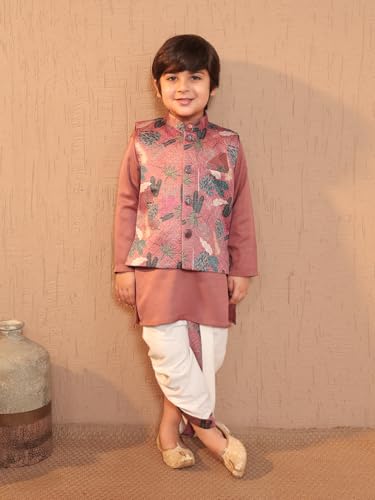 Image of AJ DEZINES Kids Ethnic Wear Kurta Waistcoat and Dhoti Pant for Boys