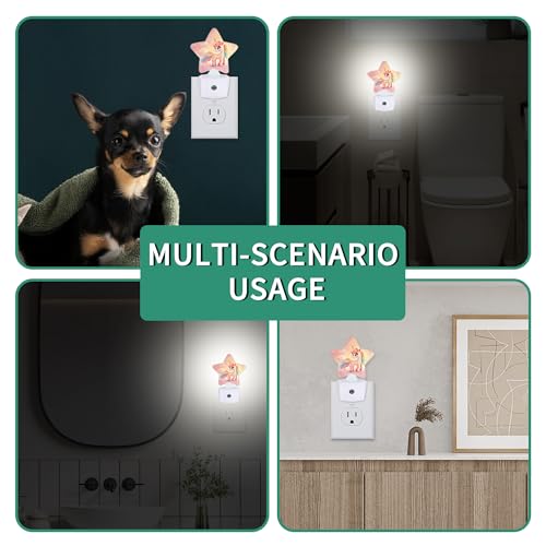Image of Unicorn Star Night Light Plug in, Soft Glow Night Light for Kids Bedroom Nursery, Gentle Warm Light for Sleep, Compact Lamp for Hallway Bathroom