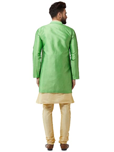 Image of SOJANYA Men's Silk Blend Solid Kurta & Pyjama Set