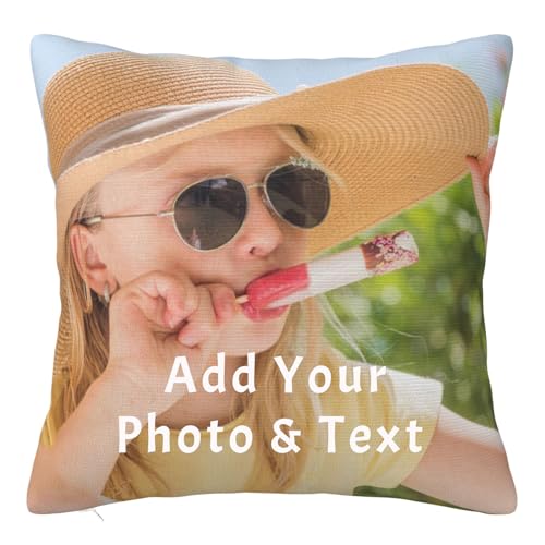 Cuscino Personalizzato,Stampa Doppia Faccia,Qualsiasi foto e testo,Regali per Mamma, Papà,