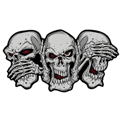 Sticker trois crânes vinyle pour masquer les rayures de voiture et PC