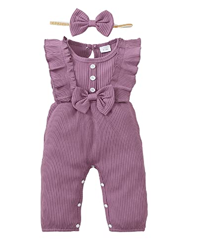 Image of Mioglrie Newborn Baby Girl Clothes One Piece Jumpsuits Clothes Short Sleeve Rompers Summer Clothes for Baby