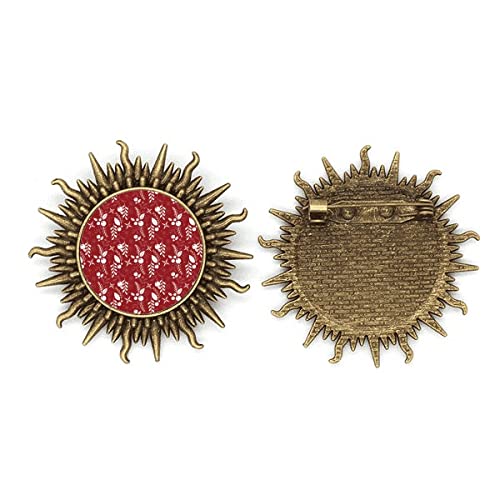 Broche décorative blanche en métal avec motif rouge pour customiser les vêtements