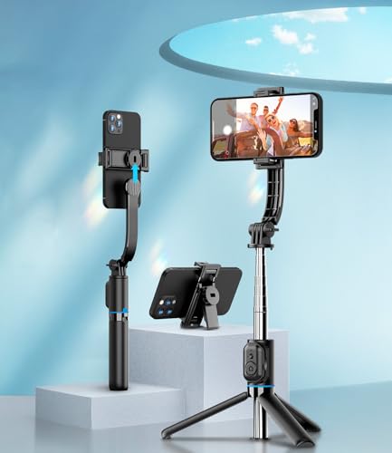 7.7''-51'' Extendable Cell Phone Selfie Stick Tripod with Wireless Remote and Phone Holder, Travel Small Portable Extendable Group Selfies/Live Streaming/Video Recording Compatible with All Cellphones